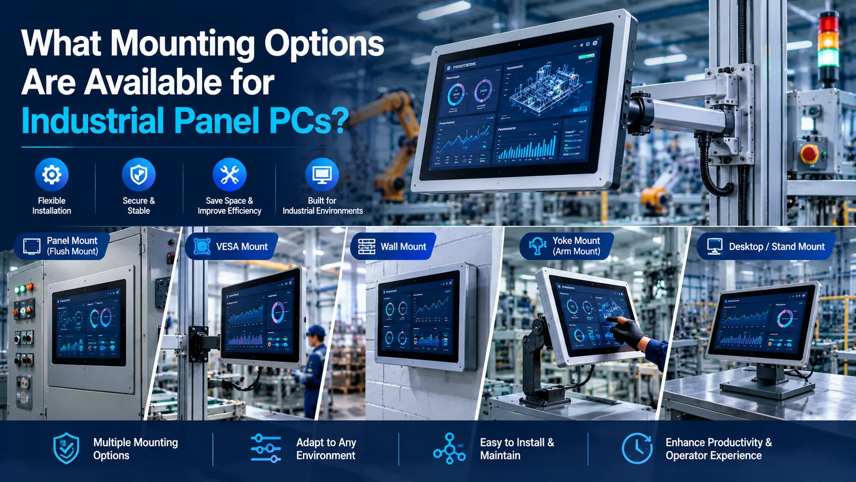 What Mounting Options Are Available for Industrial Panel PCs? – bvsipc