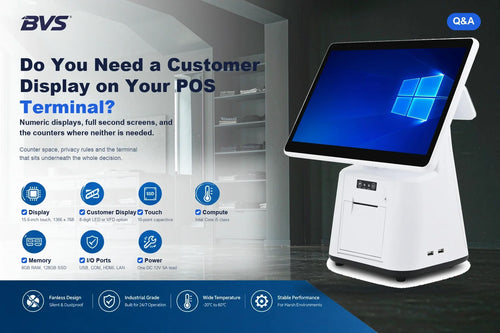Customer display on a single-screen POS terminal
