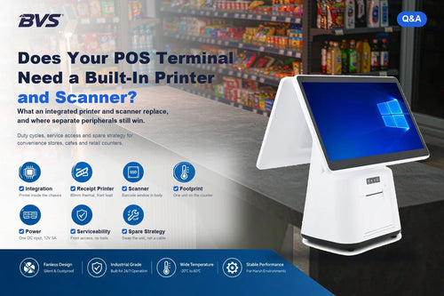 POS terminal with built-in receipt printer and scanner