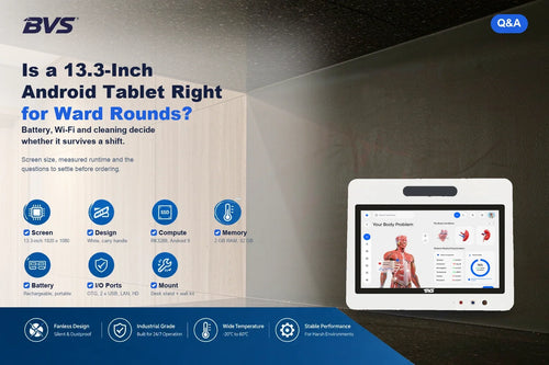 BVS-ZR133 V1.0 13.3-inch Android medical tablet used on hospital ward rounds
