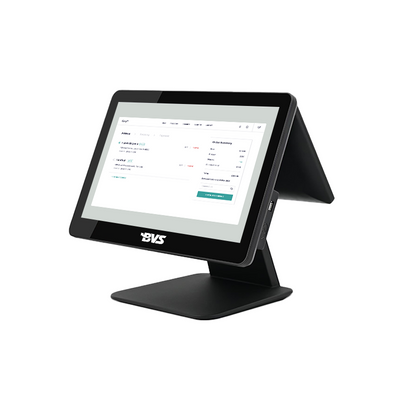 BVS-SW156R2 Dual Touchscreen Cash Register, 15.6 + 15.6 Inch POS Systems, Register Catering Supermarket Cashier, CPU Core i5, 4gb Ram, 128gb SSD, for Retail, Catering, Hospitality