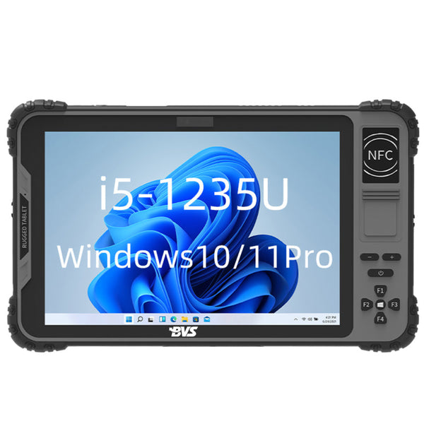 BVS 10.1" Windows 11 Industrial Tablet  Intel Core i5/i7 CPU 16GB RAM 256GB SSD IP65 MIL-STD Drop Proof  5G & WiFi 6  Removable Battery  Sunlight-Readable Screen with Biometric Reader,  RFID, NFC