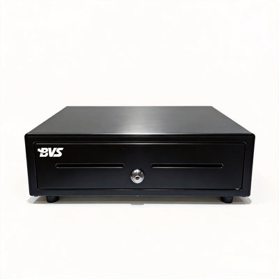 BVS-A405 Cash Register Drawer for Point of Sale (POS) System, 5 Bill/8 Coin , RJ11 Key-Lock, Media Slot，Black and White