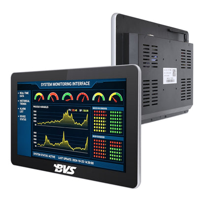 BVS-QW156 15.6 Inch Fanless Industrial Panel PC with Capacitive Touch Screen, Intel Core i5, 8GB RAM, 128GB SSD, Multi-Ports (2xUSB3.0, 2xUSB2.0, HD, VGA, LAN)